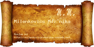 Milenkovics Mónika névjegykártya